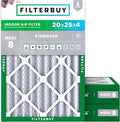 Filterbuy 20x25x4 Air Filter MERV 8 Essential Dust & Allergy Defense, by Filterbuy