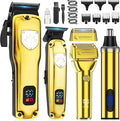 Karrte Professional Hair Clippers and Trimmer Set for Men, T-Shaper Trimmer & Foil Shaver, Nose & Ear Hair Trimmer, Cordless Clippers and Grooming Set, Hair Cutting Kit
