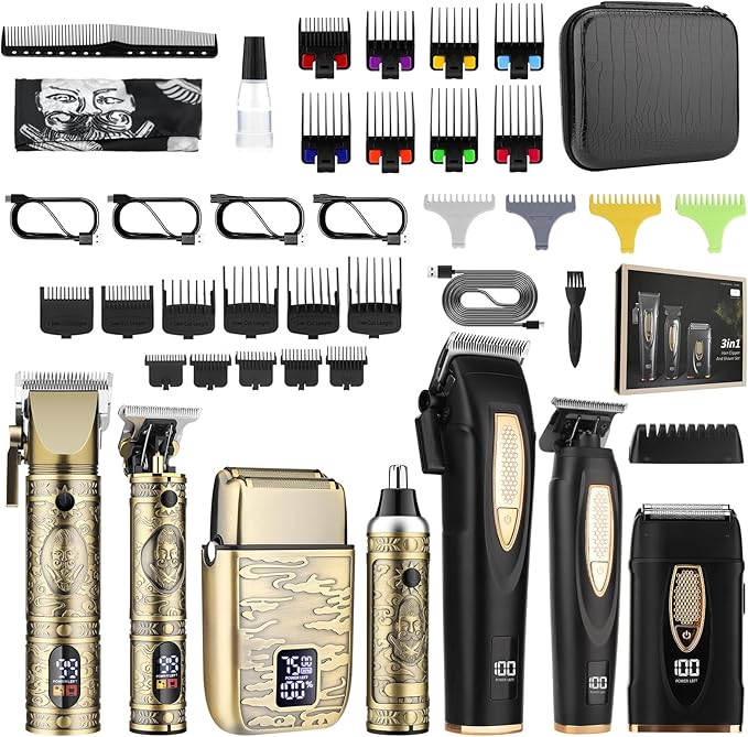 GSKY Hair Clippers for Men Professional, Beard Trimmer Kits & Sets, Cordless Mens Hair Trimmer