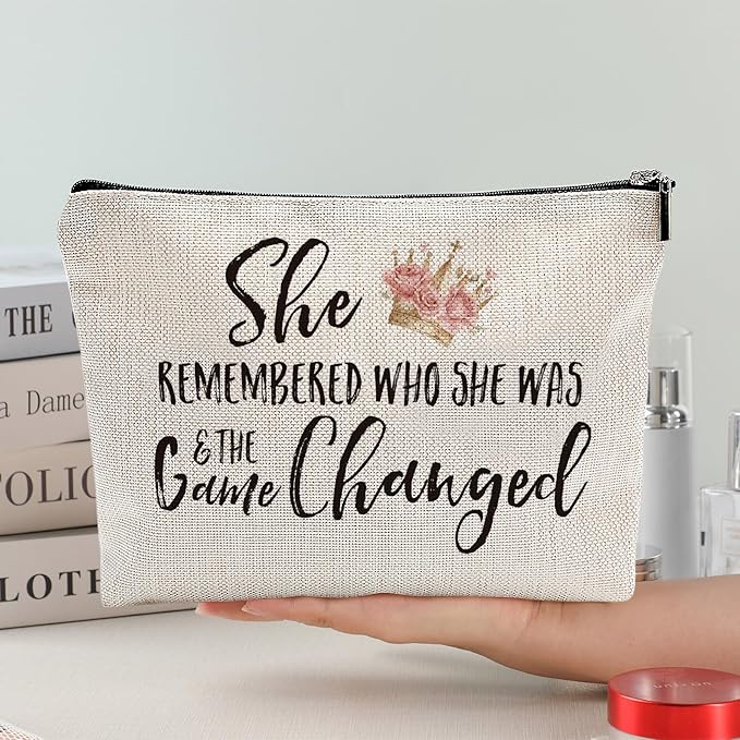Generic Inspirational Gifts for Women & Girls, Positive Affirmation Makeup Bag, Multicolour, Cosmetic Case, Toiletry Bag, Travel Use