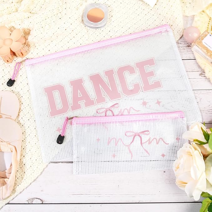 2 Pcs Cheer Bag Cheer Makeup Bag Gifts Zipper Pouch Snack Makeup Case Cheerleader Accessories Bags Bulk for Cheerleading Party Supplies
