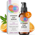GLEOW Vitamin C Face Serum, Hydrating Vitamin C Serum for Face with Hyaluronic Acid, Suitable For All Skin Types, Targets the Appearance of Dull Spots 2oz