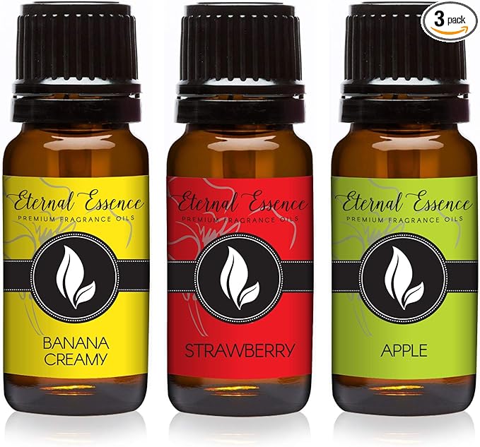 Trio (3) - Apple, Banana Creamy & Strawberry - Premium Fragrance Oil Trio - 10ML