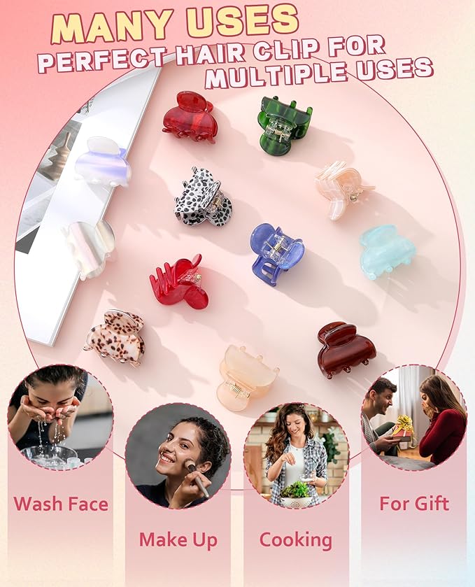 Claw Jaw Hair Clips 12PCS Small for Thin Hair Styling Mini Accessories Classic Clamp for Women Girls