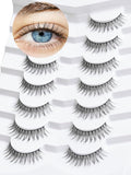 False Eyelashes Natural Look Wispy Lashes 10mm Short Lash C Curl 0.1MM Thin Band Lashes Pack Siligli Fake Eyelash 7 Pair