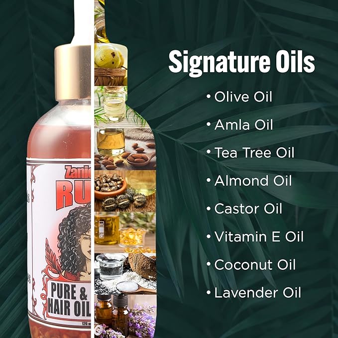 Ruby Hair Oil – Fenugreek Strengthening Serum for Dry, Damaged, Frizzy & Coarse Hair | Anti-Hair Fall | Anti-Hair Loss Hair Growth Oil Treatment | All-Natural | 2 Ounce