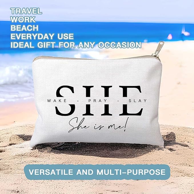 She Wake Pray Slay, She Is Me, Makeup Bag, I Am She, Motivational Cosmetic Bags, Entrepreneur Girl Boss, Boss Girl Gift, Mother's Day Gift, She Is Mom