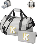 Tween Girl Trendy Stuff, Girls Travel Duffle Bag, Kids Initial Overnight Bags with Shoe Compartment, Monogram Weekender Bag with Makeup Pouch, Birthday Gift for Daughter (Letter K)