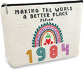 41st Birthday Gifts for Women, Her, 41st Birthday Decorations Makeup Bags, 1984 Anniversary 41 Year Old Gift Ideas for Mom, Wife, Sister, Best Friends, Mothers Day, Christmas Small Cosmetic Travel Bag