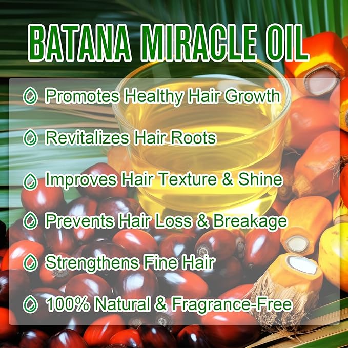Batana Oil for Hair Growth,60ml 100% Pure Natural Cold Pressed Organic Oil,Promotes Hair Growth for Men & Women,Hydrating & Repairing Dry,Damaged Hair Skin Care,Enhances Hair & Skin Radiance