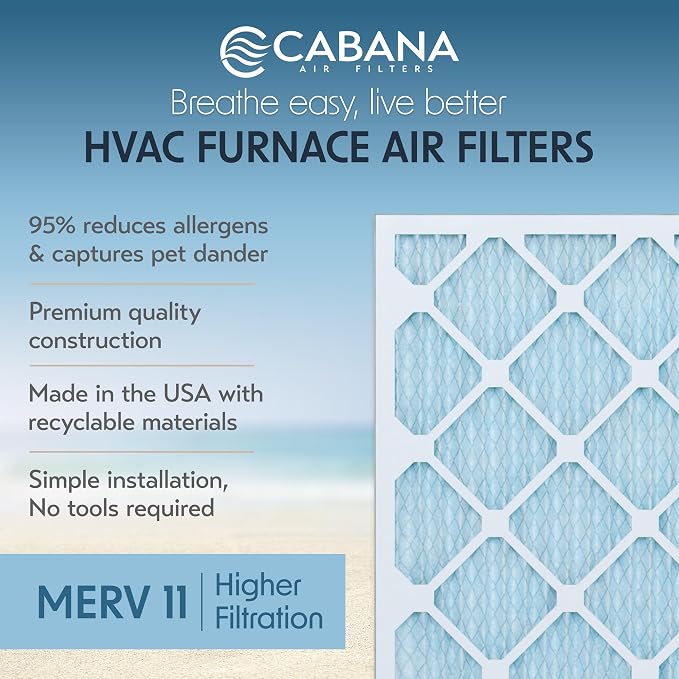 Cabana Filters 6-Pack 18x24x1 MERV 11 AC Furnace Air Filter - Image 2