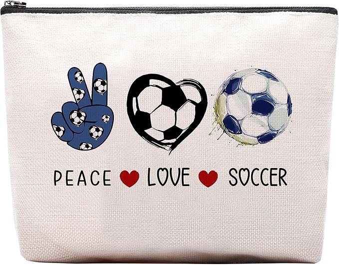 Soccer Cosmetic Bag for Women - Coach & Team Gifts for Soccer Lovers & Fans