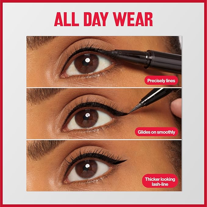 REVLON ColorStay Lash Serum + Liner, Waterproof Eyeliner, Stocking Stuffer for Her, Healthier Looking Eyelashes, Smudge-Resistant, 001 Blackest Black