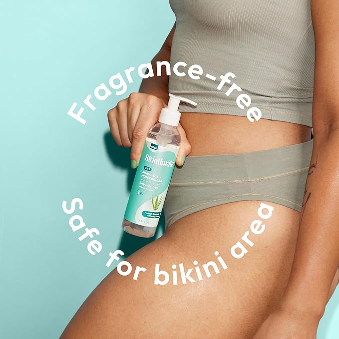 Skintimate 2-in-1 Shave Oil & Moisturizer, Fragrance Free, 7.3oz | Shaving Oil, After Shave for Women Bikini Area Moisturizer with Vitamin E and Aloe, Shaving Cream Alternative, 7.3 fl oz