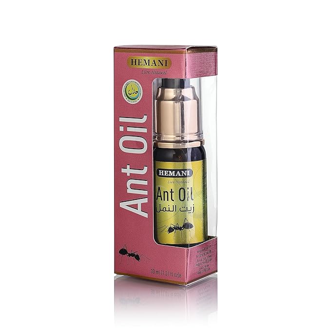 Hemani Ant Oil 30ml - Natural Hair Inhibitor & Hair Growth Reducer for Women & Men, Hair Removal Oil for Post-Hair Removal Care, Smooth Skin Solution, External Use Only