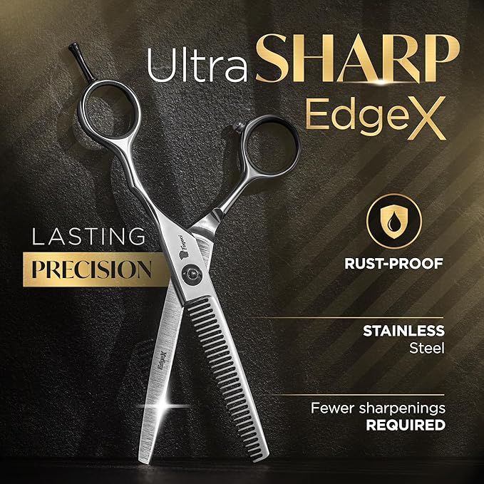 Fagaci Thinning Shears for Hair Cutting 6" Razor-Sharp, Hair Thinning Scissors with Precise Cut, Texturizing Shears Lasting Sharpness and Durable Steel