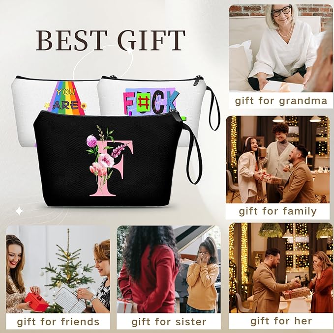 Birthday Friendship Womens Bridesmaid Proposal Coolest Gifts for Sister Teacher Coworkers Bride Personalized Travel Makeup Cosmetic Bag with Mirror Valentines Mothers Day Christmas Graduation F
