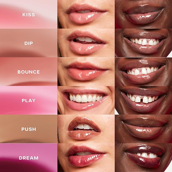 Saie Glossybounce Duo - Hydrating Lip Gloss & Tinted Lip Oil Hybrid - Disco (.17 oz), Bounce (.17 oz), Non-Sticky Shine with Hyaluronic Acid & Jojoba Oil for Soft, Plump Lips