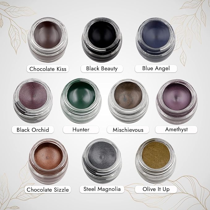 Mommy Makeup Waterproof Stay Put Gel Eyeliner Pot with Micropigments - Smudge-Proof, Long Lasting, Highly Pigmented Cream Eye Liner, 0.14 oz (Hunter)