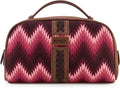 Montana West Wrangler Makeup Bag for Women Small Cosmetic Toiletry Bags Western Make Up Pouch Durable Cute Travel Purse, Dark Pink