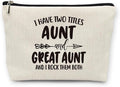 huester Great Aunt Gifts Makeup Bag, Mothers Day Gifts for Great Aunt Make Up Bag, Great Auntie Gifts, Aunt and Great Aunt Cosmetic Bag Travel Makeup Make Up Pouch Gifts for Aunt Great Auntie Purse