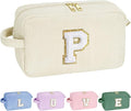 YOOLIFE Sister Gifts Cosmetic Bag Makeup Bag - Cute Makeup Bag Travel Makeup Bag with Small Makeup Brush Bag Small Makeup Bag Small Pouch Cute Gifts Girlfriend Gifts Mom Gifts for Women White Letter P