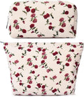 SOIDRAM 2 Pieces Rose Makeup Bag Large Corduroy Cosmetic Bag Capacity Canvas Mix Travel Toiletry Bag Organizer Cute Makeup Brushes Aesthetic Accessories Storage Bag for Women, Rose Mix White