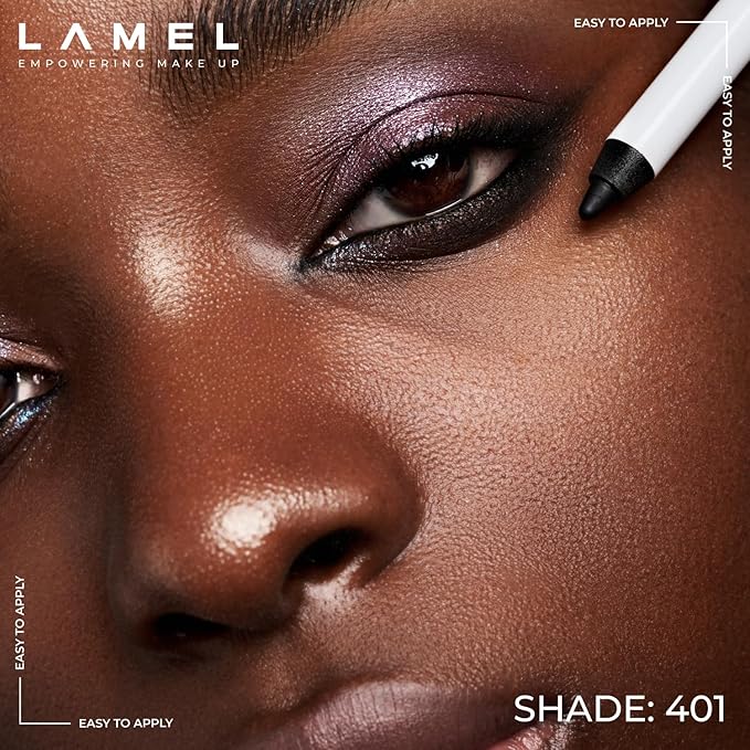 Lamel Black Eyeliner, Ultra Long Lasting Gel Eyeliner Pencil, Waterproof Eye Liner, Smudge Proof, Creamy Eye Pencil, Sweat Proof Makeup, Highly-Pigmented (401 Shade)