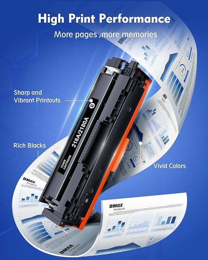 218A 4 Pack High Yeild( with chip) Replacement for HP 218A Toner Cartridges to use with HP Color Laserjet Pro MFP 3301fdw 3301sdw Pro 3201dw M454dwSeries Printer (4 Pack)