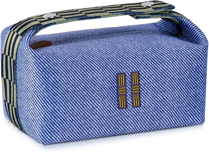 Fashion Makeup Bag for Women, Orange Red Canvas Make up Travel Bag, Hanging Cosmetic Bag Organizer for Wome