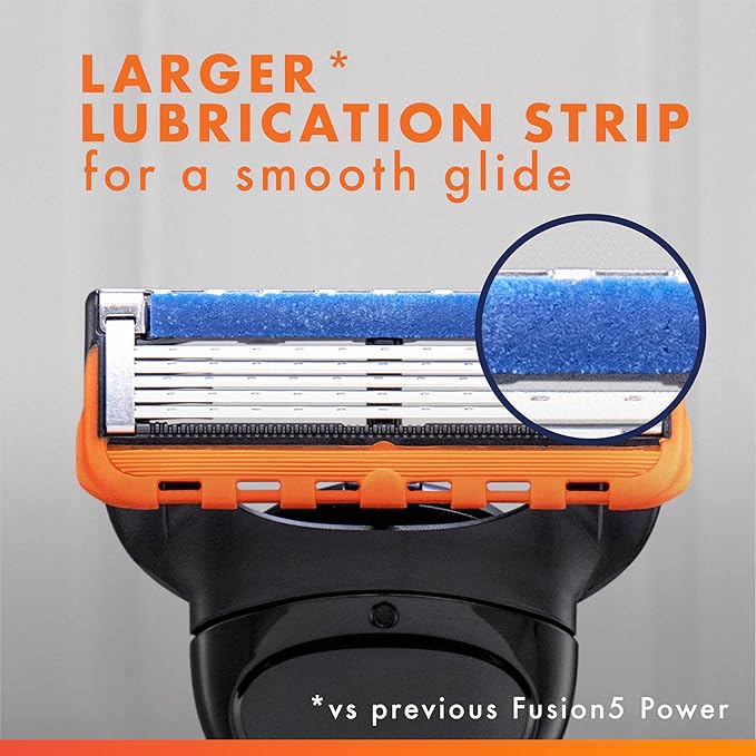 Gillette Fusion5 Power Razor Refills for Men, 10 Razor Cartridges, Larger Lubrication Strip, Precision Trimmer, 5-Blade Razor Blades for Close Shave