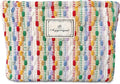 STARDW Cute Makeup Bag Aesthetic Cosmetic Bags for Women Girls, Travel Toiletry Bag Large Capacity Zipper Makeup Pouch, Purse Organizer Pouches,Canvas Lining (Rainbow)