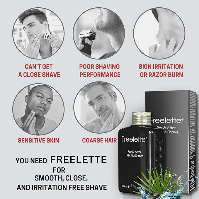 Pre Electric Shave After Shave Lotion Cream - Best For Close Shave - Smooth Irritation-Free Shaving - Shooting and Moisturising Formula Balm. Freelette (Original)