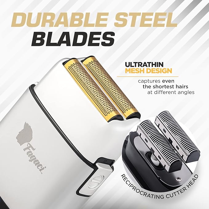 Fagaci Hair Clippers for Men & Double Foil Shavers, Barber Clippers for Hair Cutting, Cordless Hair Clippers and Trimmers Set, Maquina de Cortar Cabello, 5 Speeds Electric Shavers for Men