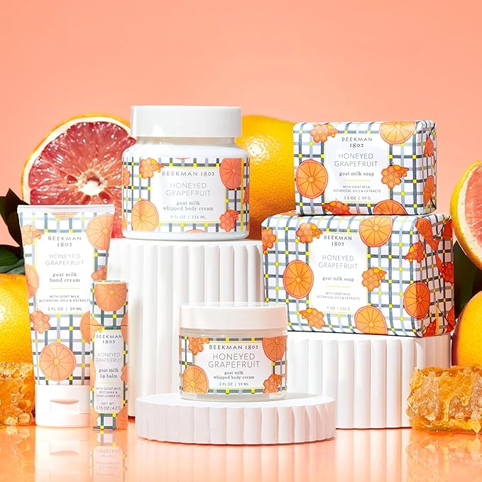Beekman 1802 Face & Body Wipes, Honeyed Grapefruit - Scented - 30 Count - Cleanses - With Goat Milk, Aloe & Vitamin E - Alcohol Free, Biodegradable - Packaging May Vary
