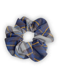Plaid scrunchie, ClassExceed school uniform plaid, Back to school, handmade school uniform hair accessories (Navy Gold gray Plaid57)