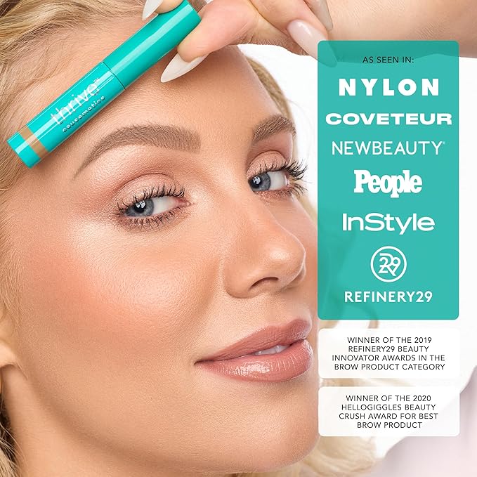 Thrive Causemetics Instant Brow Fix Semi-Permanent Eyebrow Gel, Waterproof Tinted Eye Brow Gel with Vitamin B5, Smudge-Proof, Vegan & Cruelty Free, Tova (Soft Black)