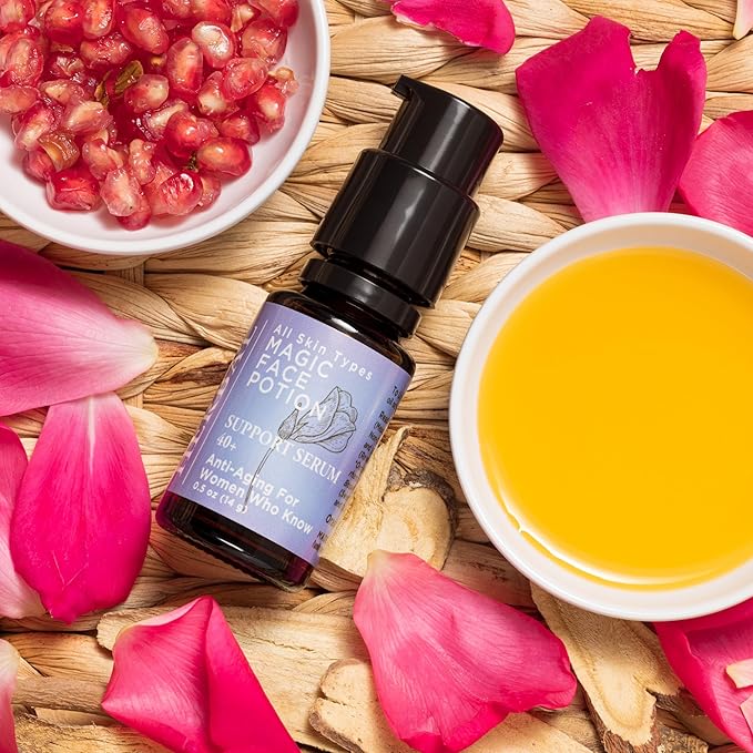 Magic Face Potion, Anti Aging Face Oil, Sea Buckthorn Lavender Cypress, Licorice Root Skin Oil, Antioxidant, Natural Moisturizing Serum for Hormonal Women, Rosacea, Adult Acne, Ora’s Amazing