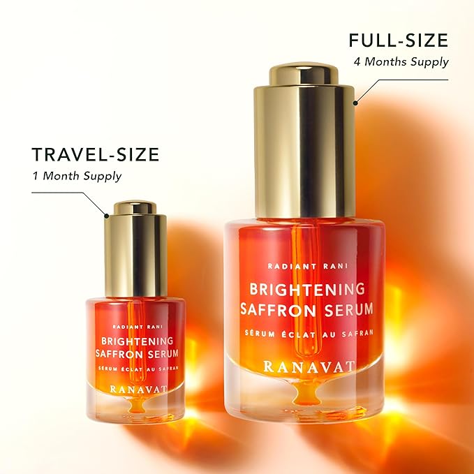 Brightening Saffron Serum - Discoloration Correcting Face Serum, Dark Spot Corrector, Vitamin C Alternative & Hyperpigmentation Treatment - Leaves Skin with a Healthy Glow (0.17 oz)