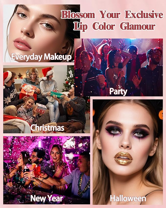 Metallic Gold Color Changing Shimmer Lipstick for Women,3D Shine High Impact Long Lasting Hydrating Transfer Proof Lipstick,Creamy Matte Non Sticky Plumping Lip Gloss,Full Coverage Lip Color Makeup 01