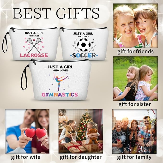 Gymnastics Cosmetic Bag, Travel & Daily Use, Gymnastics Theme, Multifunctional Makeup Bag, Gift for Girls & Women,Christmas