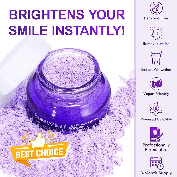 Teeth Whitening Powder - Teeth Whitening - Removes Stains - No Sensitivity - Enamel-Safe Toothpaste Power