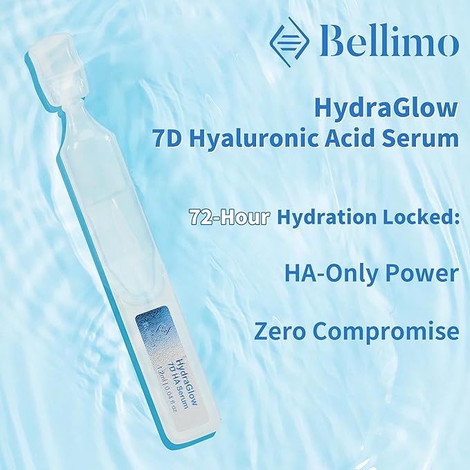 Ultra Hydrating Serum, 7D Deep Dive 3% Hyaluronic Acid Serum with 72-Hour Multi-Layer Lock and Recyclable Vials, Only HA + Solvent, Suitable for All Skin Types, 1.2ml x 30