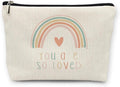 huester Boho You Are So Loved Rainbow Gifts Makeup Bag, Rainbow Kids Toiletry Brite Cosmetic Bag Travel Makeup Make Up Bags Pouch Gifts For Makeup Mom Women Girls