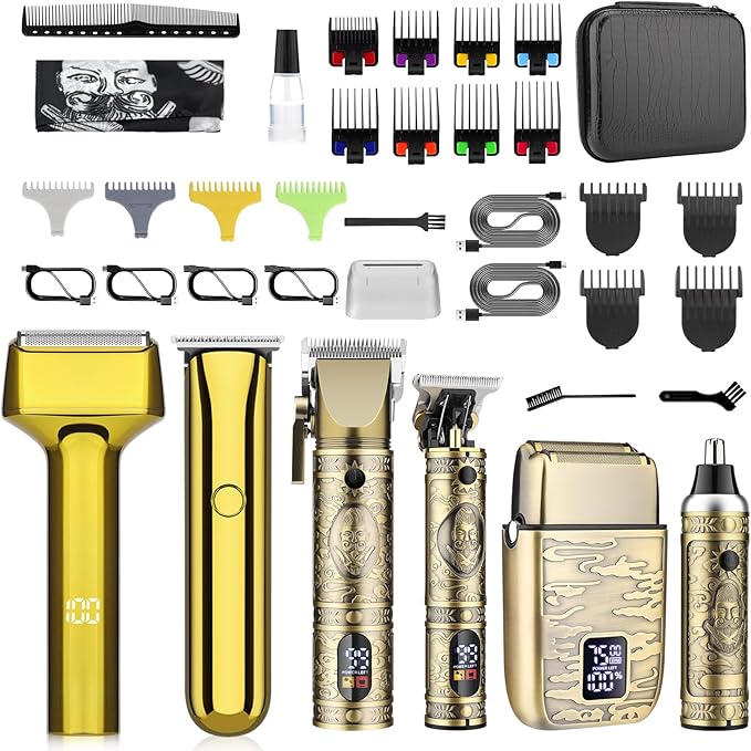 GSKY Hair Clippers for Men, Professional Barber Clippers and Trimmers Set