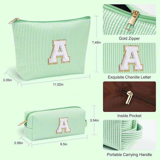 YOOLIFE Tween Girls Trendy Stuff - Gifts for Women: Birthday, Graduation, Mothers Day, Bridesmaid, Teacher, Sister; Initial Makeup Bag - Cosmetic Travel Bag