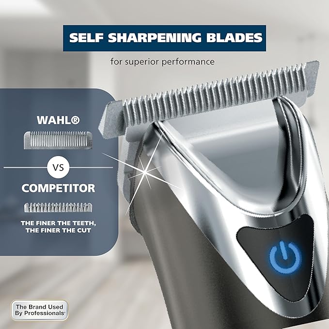 WAHL USA Stainless Steel Lithium Ion 2.0+ Slate Beard Trimmer for Men - Electric Shaver, Nose Ear Trimmer, Rechargeable All in One Men's Grooming Kit - Model 9864
