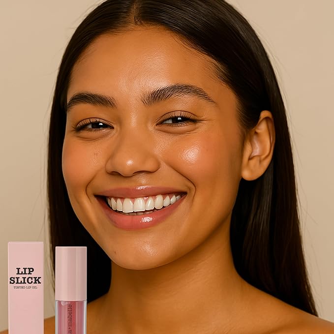 Sophia + Mabelle Hydrating Lip Oil – Beach Please (Medium Red) – Tinted Lip Gloss Oil with High Shine – Lightweight, Non-Sticky, Moisturizing & Nourishing Lip Treatment – 3.7g