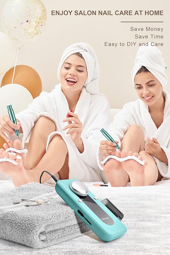Electric Nail Drill Professional, 45000RPM Cordless Electric Nail File for Acrylic Gel Nails, Professional Nail Drill Manicure Pedicure Polishing Shape Tools for Home Salon