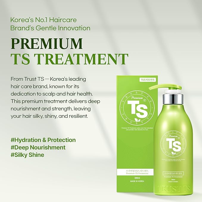 TS Premium TS Treatment | Korean Hair Care with Argan Oil & Shea Butter | Repairs Damaged, Weak Hair | Soothes Scalp Discomfort with Natural Plant Extracts (16.9 Fl Oz)